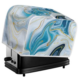 Daulesho Turquoise Marble 2, 4 Slice Toaster Cover Dust Protection & Waterproof Small Appliance Universal Size Microwave Toaster Oven Cover