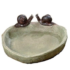 BOLTZE Bird Bath Diameter 21 cm Brown Resin Snails