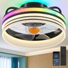 Flush Mount Ceiling Fan with Light - Small Low Profile
