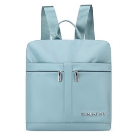 DIRRONA Simple Women Backpack Lightweight Shoulder Bags Travel Work School Leisure Anti-Theft Daypack Multiple Pockets Nylon Waterproof Daily Ladies Fashion Backpacks Blue A