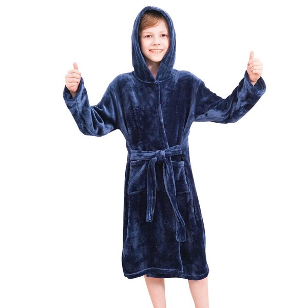 Doctor Unicorn Boys Soft Hooded Bathrobe Kids Warm Gamer Fleece