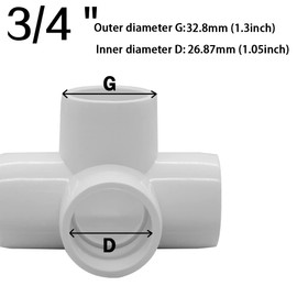 ANPTGHT 3/4Inch Tee PVC Fitting 4 Way Elbow Connector, Furniture Grade 90 Degree Elbow Side Outlet, Corner Fittings for Building Furniture Greenhouse Shed Pipe Fittings Tent Connection (Pack of 8)
