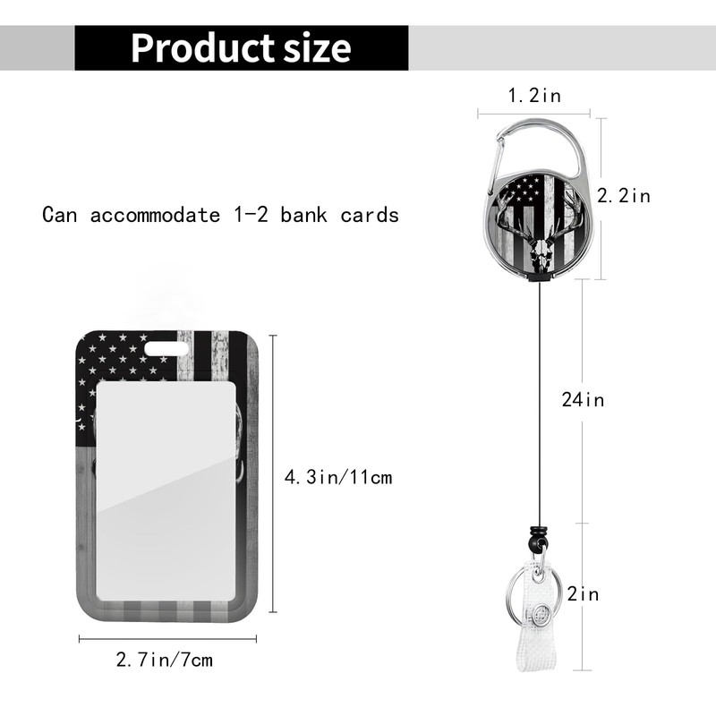 Heavy Duty ID Badge Holder with Retractable Badge Reel Clip,