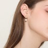 TIFLA Women's Earrings, Pearl, Dangling, 925 Silver, Four Leaf Clover,
