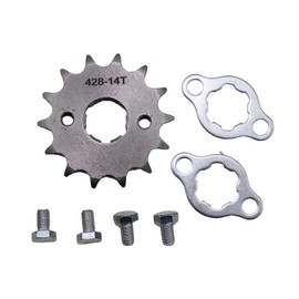 Trkimal Motorcycle Front Sprocket for 50cc 70cc 90cc 110cc 125cc 140cc 160cc Dirt Pit Bike, Mini Bike, TaoTao, Roketa, Coolster, Sunl, Lifan, Loncin, ATV, Quad, 4 Wheeler, Moped (428-14T, 17mm)