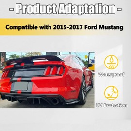 KUAFU Rear Bumper Diffuser Compatible with 2015-2017 Ford Mustang RTV2 Style PP Lower Valance Chin Splitter Spoiler Protector Black