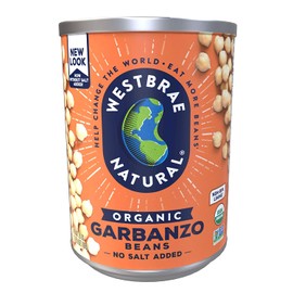 Westbrae Natural Organic Garbanzo Beans, No Salt Added, 25 Oz (Pack of 12)