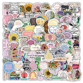 Mental Health Stickers for Laptop (Pack of 100), Gift for Children, Teenagers, Adults, Boys, Mental Health Stickers, Waterproof Vinyl Stickers for Scrapbooking, Skateboard, Car, Luggage