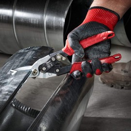 Milwaukee Elec Tool 48-22-4510 Snips Left Serrated 10L, Black, Red, Stainless