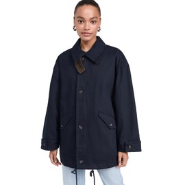 Pixie Market Women's Contrast Corduroy Country Barn Jacket, Navy, Blue, One Size