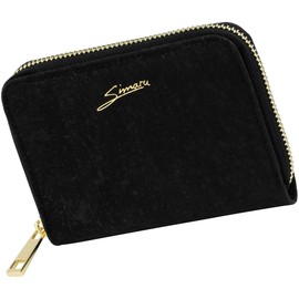 Simaru Women's Cork Wallet, Vegan & RFID Secure Wallet with Zip, Mini Wallet for Notes, Cards & Coins, black, Elegant