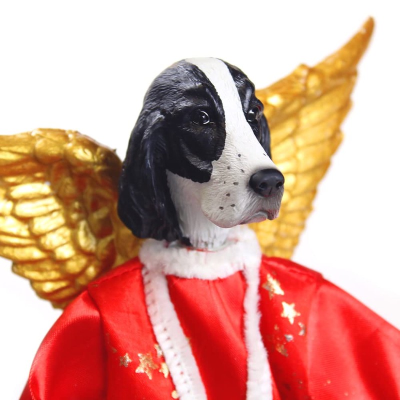 Springer Spaniel Black & White Angel Tree Topper