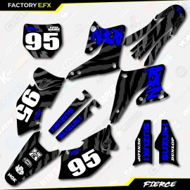 Factory EFX Black & Blue Fierce Racing Graphics Kit fits 04-06 Suzuki RMZ250 Sticker RMZ 250 - Graphics, Plates and Numbers