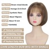 TISHINING Short Brown Mix Blonde Highlight Bob Wig with Bangs
