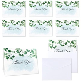 Blumomon 40Pcs Greenery Thank You Cards With 40Pcs Envelopes Birthday Thank You Cards Wedding Thank You Cards Baby Shower Thank You Cards