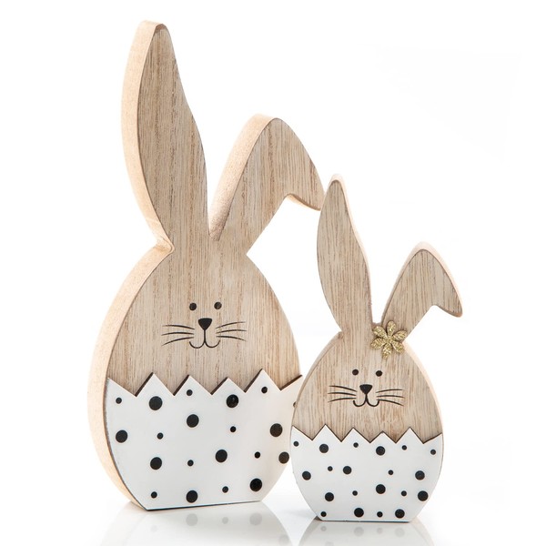 Logbuch-Verlag 2 Easter Bunny Figures 14 cm and 20 cm