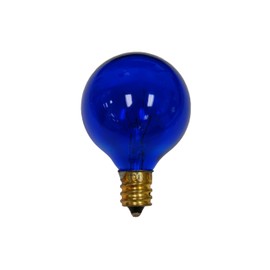 Satco S3834 10 Watt G12.5 Incandescent 120 Volt Candelabra Base Light Bulb, Transparent Blue