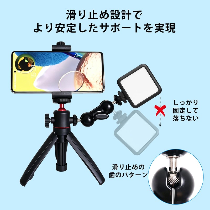 JINGCHEN Magic Arm with Cold Shoe Double Ball Head Multifunction