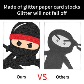 G-LOVELY'S 6 Pcs Ninja Birthday Cupcake Topper Ninja Cupcake Decoration for Ninja Themed Birthday Party for Kids Boys and Women Birthday Party Supply