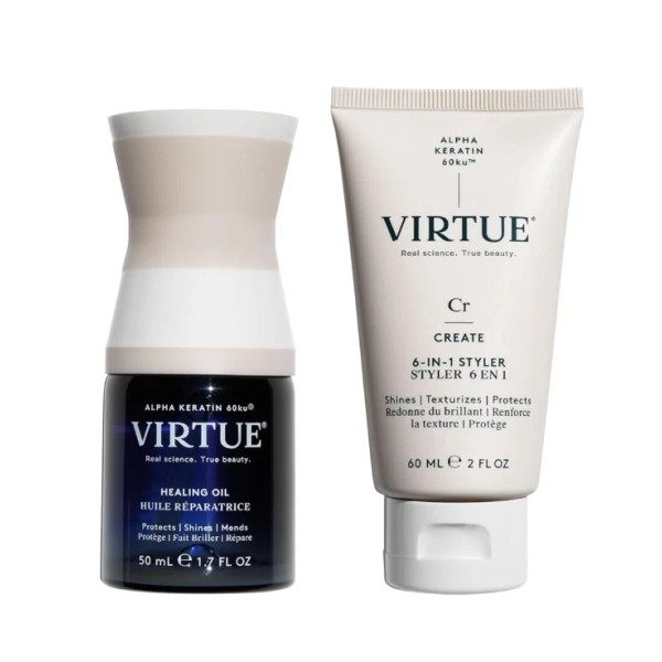 VIRTUE Healing Hair Oil & 6-in-1 Styling Cream Bundle, Repair