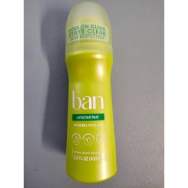 ban 3 PACK Ban Invisible Roll-on Antiperspirant and Deodorant - Unscented - 3.5oz
