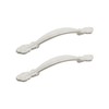 Pastlla 2 Pcs Ivory White Cabinet Handle Pulls, Euro Vintage