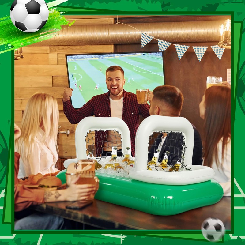 PullCrease 1 Pcs Inflatable Soccer Field Beverage Cooler with Goal