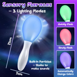Joyreal Sensory Toys LED Light Up Maracas, Sensory Tubes & Balls, 10PCS Party Favors, Light Up Toys for Babies 3 6 9 12 Months, Sensory Toys for Autism ADHD, Fidget Toys Stress Relief Toys