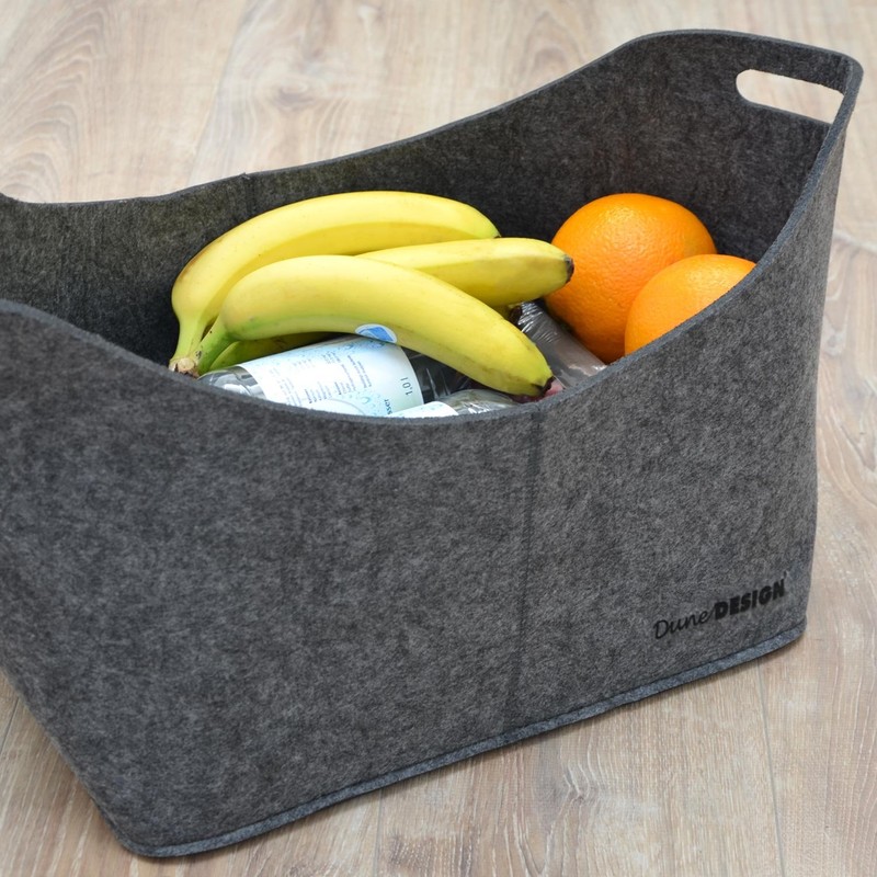 DuneDesign Artificial Felt Bag 40x25x30cm basket for firewood shopping 15KG