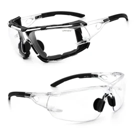 UKNOW Safety Glasses - Anti Fog Wraparound Lenses - Removable Foam Gasket - ANSI Z87.1 Protective Eyewear - Impact Resistant