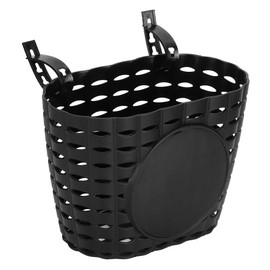 Rankomu Kids Bike Basket, 8.3x4.7x5.5in Thicken PP Material Detachable Removable Bike Front Basket Children Kid Bicycle Front Hanging Basket Storage Bag Accessory Black