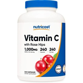 Vitamina C 1000 Mg Con Rosa Mosqueta 25 Mg Con 240 Capsulas Sabor Sin Sabor