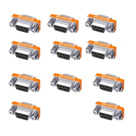 YIOVVOM DB9 Null Modem Adapter Female to Female Slimline Data Transfer Serial Port Adapter Set of 11