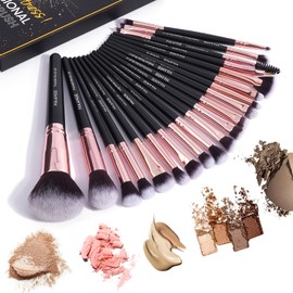 Makeup Brush Set, 20 Pieces, Professional Make-Up Brush Set, Eyeshadow, Blush Makeup Brush, Travel Kabuki Face Powder, Eye Make-Up Brush, Cosmetic Brush Set with Gift Box