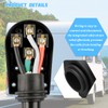 50A RV Male Replacement Plug, 14-50P, Pull Handle, Black