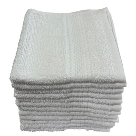 Petal Cliff Washcloths, 12 Pack, 100% Cotton Wash Cloths for Body and Face, Design to exfoliate Your Hands, Extra Soft and Absorbent Machine Washable Size: 12 x 12 Inch. (White)