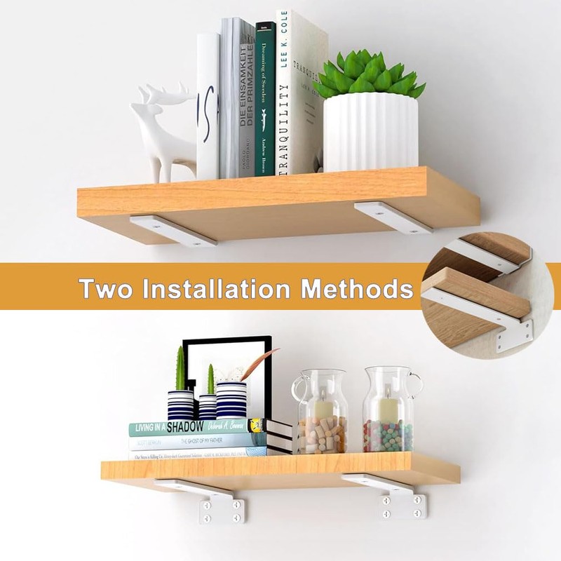 2 Pack Metal Shelf Brackets 20 cm,Heavy Duty Wall Shelving