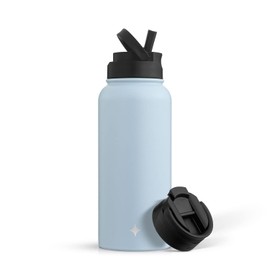 JoyJolt Triple Insulated Water Bottle with Straw Lid AND Flip Lid! 32oz Large Water Bottle, 12 Hour Hot/Cold Vacuum Insulated Stainless Steel Bottle. BPA-Free Leakproof Water Bottles - Thermos Bottle