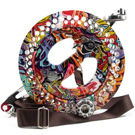 9KM DWLIFE 11in Kite Reel Winder with Shoulder Strap, Aluminum, Ratchet Lock Brake, Smooth Rotation Ball Bearing, Line-Guide, Large Single Line Kite Flying (11in Multi-Color)