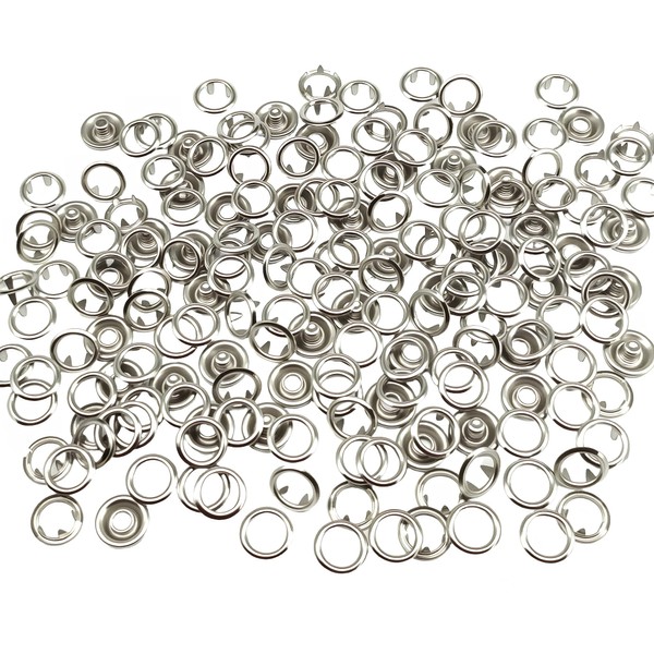 Vintrex 100Pcs Metal Snap Button Kit - Silver Hollow Snaps