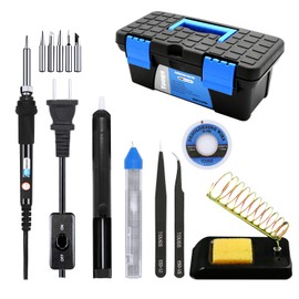 Tougs Soldering Iron Kit 60W Adjustable Temperature Controlled Welding Tool Set with Carry Box