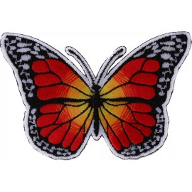 Ivamis Orange Butterfly Iron On Patch - 3x2 inch - P5559