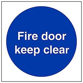 Fire Door & Mandatory- Fire Door Keep Clear - 100 X 100mm