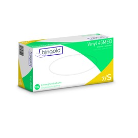 Disposable Vinyl Gloves 45MED Transparent Size S Pack of 100