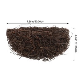 Vaguelly Rattan Rustic Bird Nests Simulation Twig Bird Houses Festival Rattan Nest Decorations for Small Furry Animals Brown 20cm