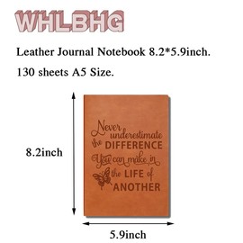 Social Worker Gift Never Underestimate The Difference You Can Make Inspirational Leather Notebook Social Work Appreciation Gift (CAdifference maker)