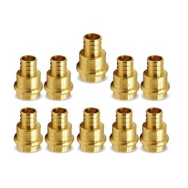 VN Infinite quality 1/2 Inch PEX Coupling Brass Adapters for Copper - 1/2 inch Press - PEX Pipe Connection Press Fittings 1/2" (Pack of 10)