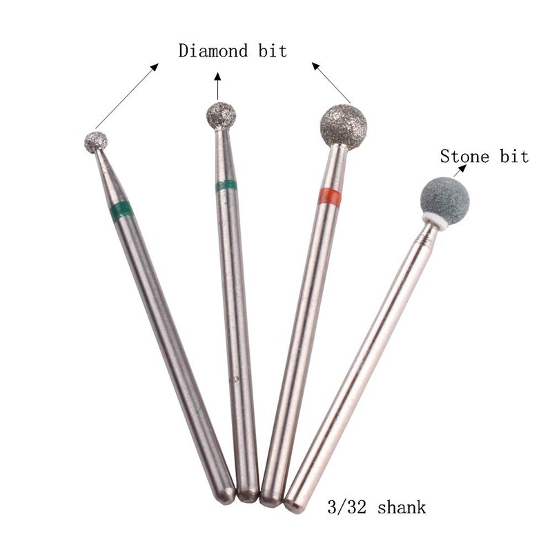 MZCMSL Round Ball Cuticle Drill Bits, Diamond Nail Drill Stone