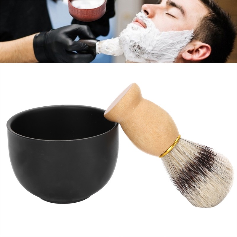 2pcs / Set Shaving Soap Bowl Shaving Brush Beard Brush