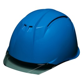 DIC AA11-CW-HA6E2-A11-SBL-S AA11EVO-CW Plastic Helmet with Air Vents, Transparent Bill, Styrofoam Liner, Sky Blue/Smoke